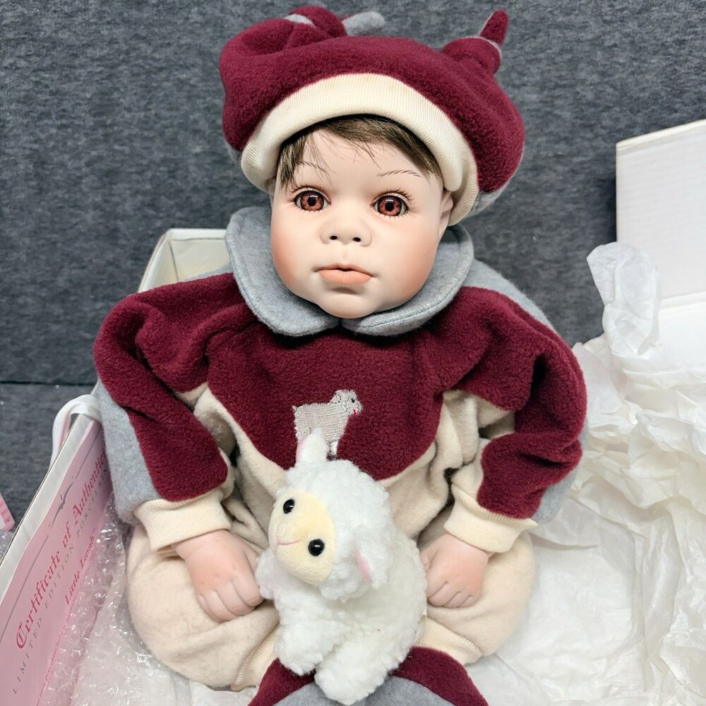 Lee Middleton Little Lamb Porcelain Baby Doll 21" In Box.